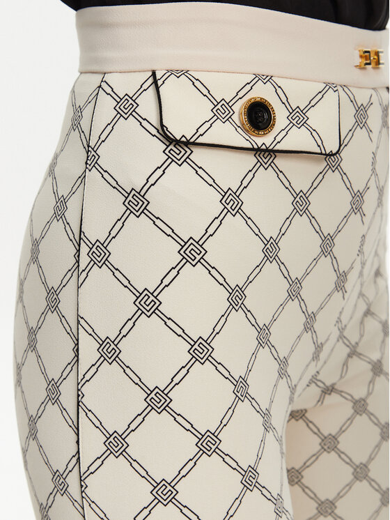 Elisabetta Franchi Elisabetta Franchi Pantaloni din material PA-S71-51E2 Écru Regular Fit