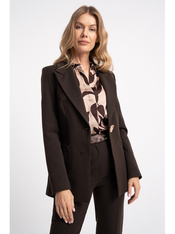 CLICK CLICK Σακάκι 70-999 Σκούρο καφέ Regular Fit