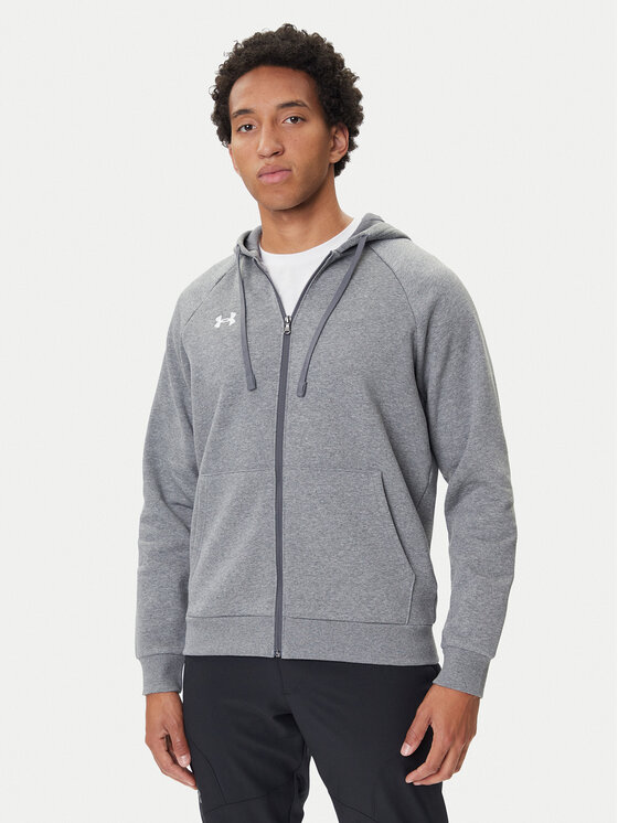 Under Armour Under Armour Bluza Rival Fleece FZ Hoodie Szary Regular Fit