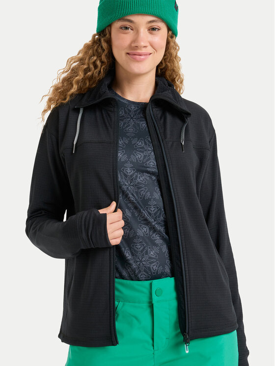 Roxy Roxy Funkční mikina Vertere Full Zip ERJFT04974 Černá Regular Fit