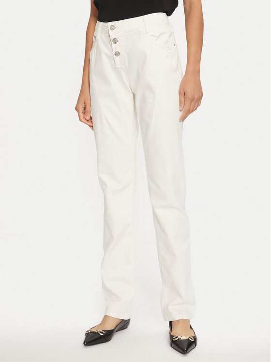 Please Džínsy P0VVHO2I5N Biela Slim Fit