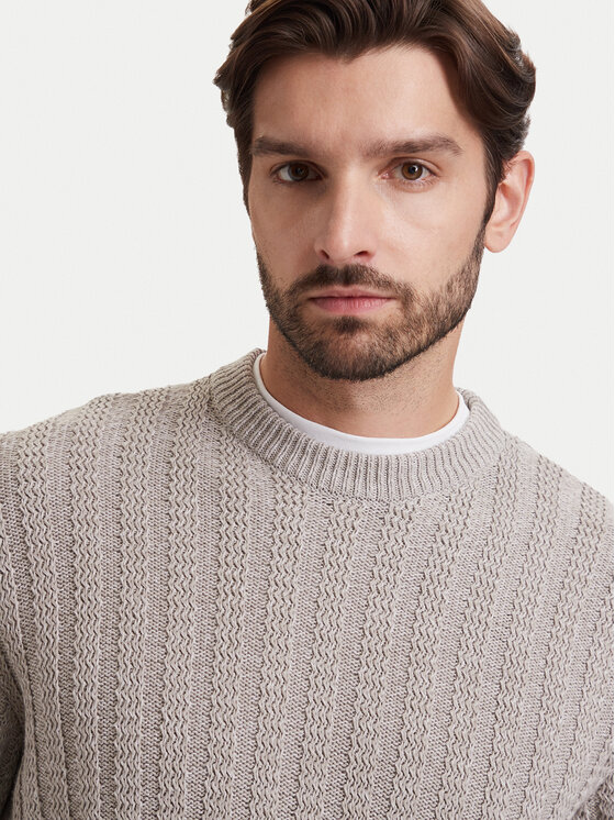BOSS BOSS Sweter Arakingo 50565119 Beżowy Relaxed Fit