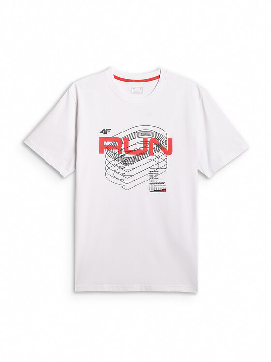 4F 4F T-Shirt MONOCHROME MOVEMENT Biały Regular Fit