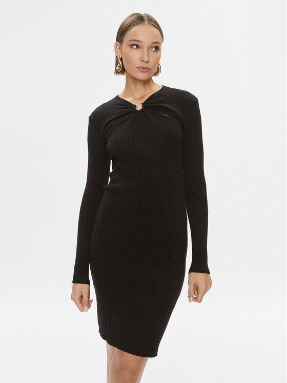Fracomina Každodenné šaty FS23WD5014K50401 Čierna Slim Fit