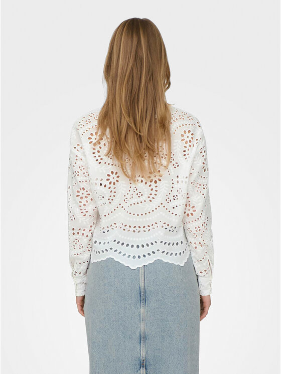 ONLY ONLY Košulja Bobby 15314566 Bijela Cropped Fit