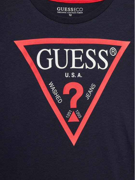 Guess Guess Bluzka L84I29 K8HM0 Granatowy Regular Fit