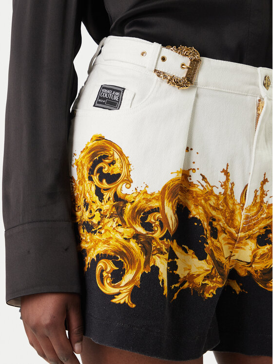 Versace Jeans Couture Versace Jeans Couture Bavlnené šortky 80HAD55P ES163 Biela Straight Fit