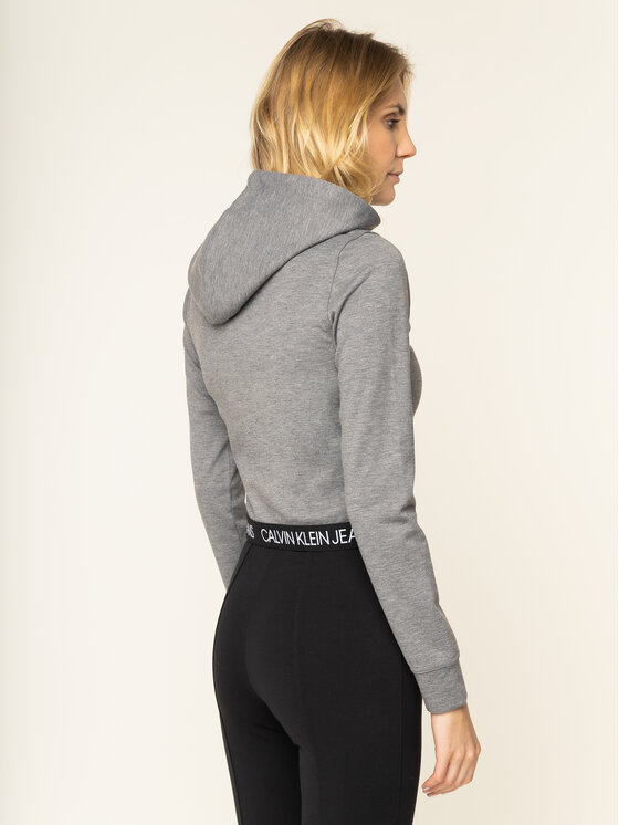 Calvin Klein Jeans Calvin Klein Jeans Світшот Cropped Milano J20J212892 Сірий Regular Fit