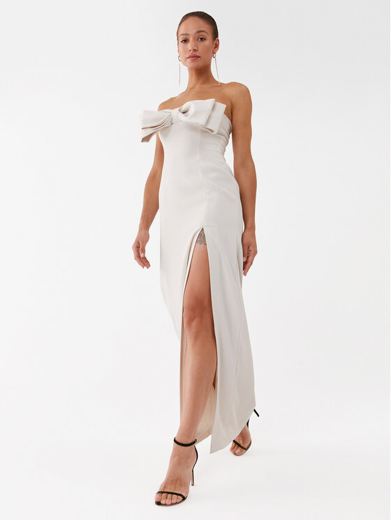 PINKO Pinko Sukienka wieczorowa Tunnel Abito 101766 7624 Écru Regular Fit