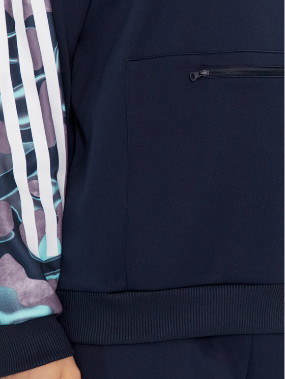 adidas adidas Majica dugih rukava Future Icons Allover Print IJ8848 Tamnoplava Loose Fit