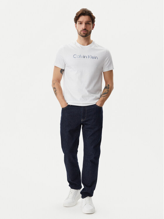 Calvin Klein Calvin Klein T-Shirt Satin Bonded Logo K10K114162 Biały Regular Fit
