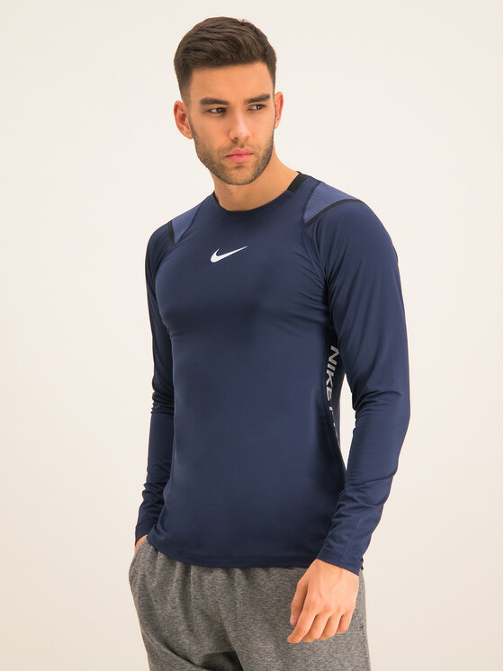 T-shirt Manches Longues Marine Homme technique Nike Pro