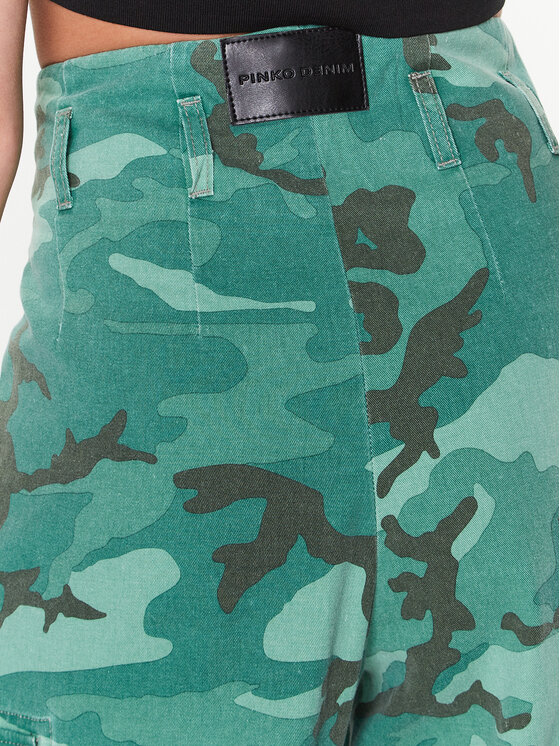 PINKO Pinko Hlače iz tkanine Fitness Cargo 100336 A0KZ Zelena Relaxed Fit