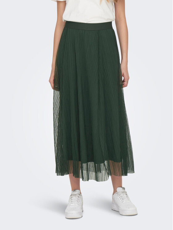 ONLY ONLY Midi sukně 15214303 Zelená Regular Fit