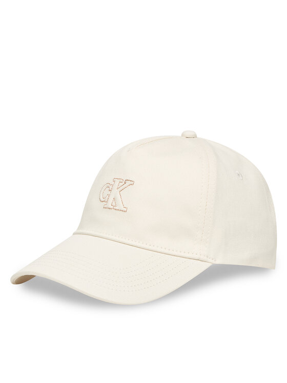 Calvin Klein Calvin Klein Cepure ar nagu Monogram Shine Embroidery Cap LV04F5044G Balts