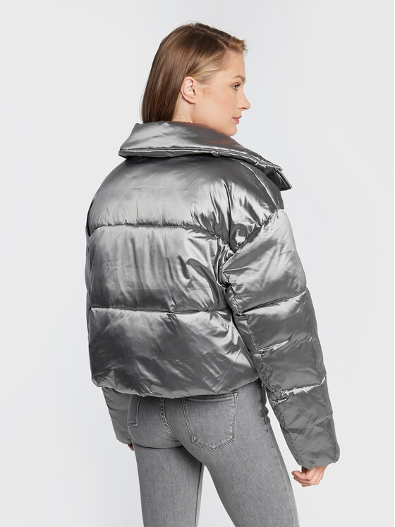 Calvin Klein Calvin Klein Kurtka zimowa High Shine Metallic K20K204688 Srebrny Regular Fit