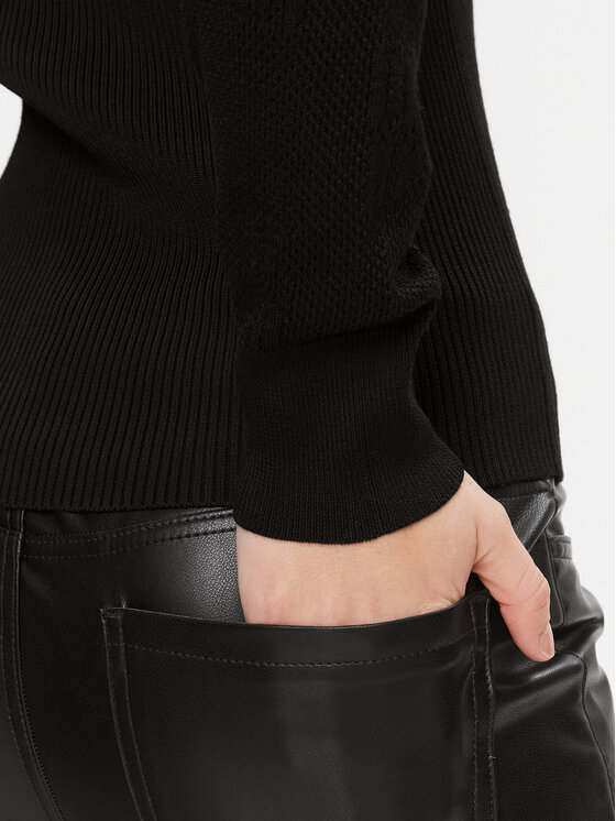 DKNY DKNY Пуловер P3GSBK42 Черен Regular Fit