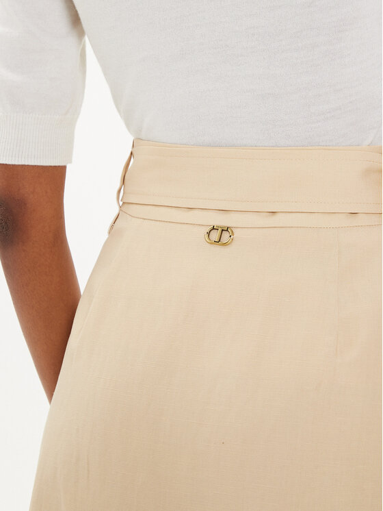 TWINSET TWINSET Midi sukně 241TP2523 Béžová Flared Fit