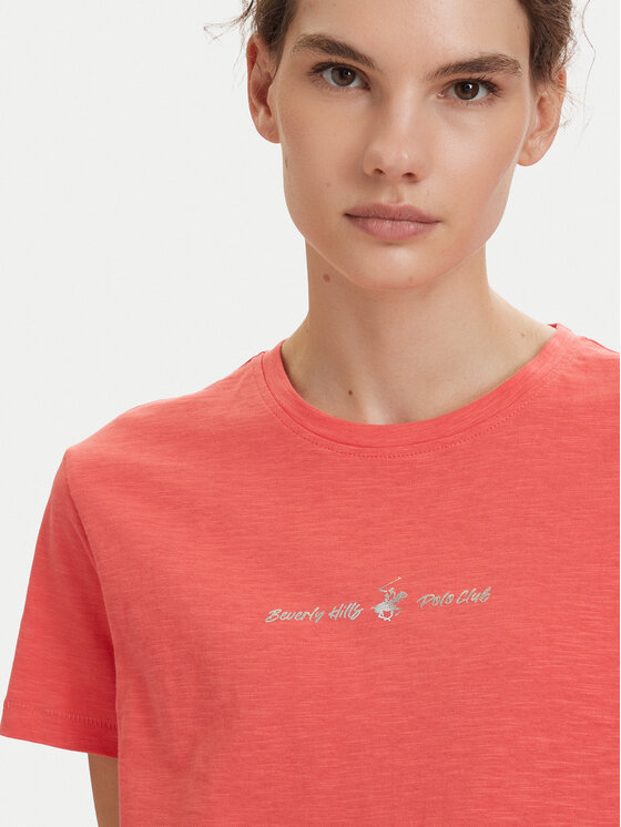 Beverly Hills Polo Club Beverly Hills Polo Club Marškinėliai P-SS26W-TS6510 Koralų Regular Fit