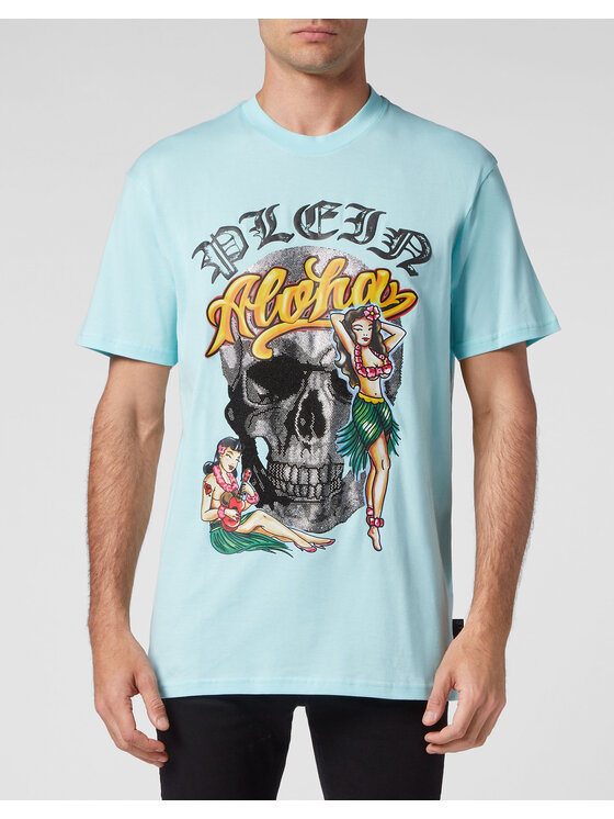 PHILIPP PLEIN PHILIPP PLEIN T-shirt 1225 Celeste Regular Fit