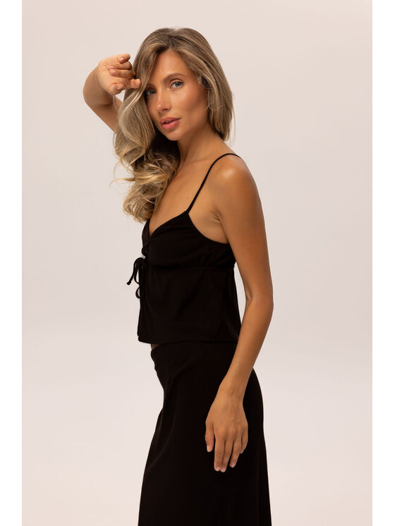 Hottie Hot Hottie Hot Komplet top i spódnica NUSA Czarny Slim Fit