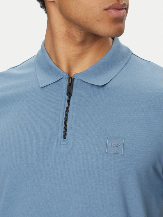 BOSS BOSS Polo majica Passerzip 50537507 Svetlo modra Slim Fit