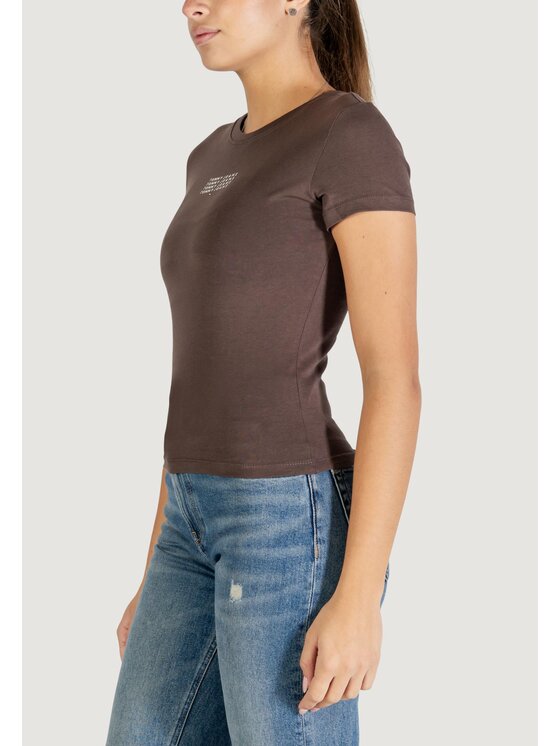 Tommy Jeans Tommy Jeans T-Shirt DW0DW21841 Καφέ Casual Fit