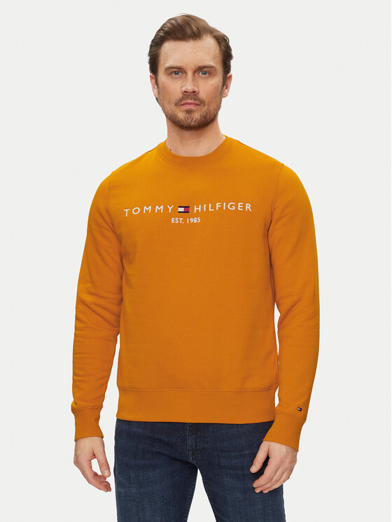 Tommy Hilfiger Džemperis ar kapuci Logo MW0MW11596 Oranžs Regular Fit