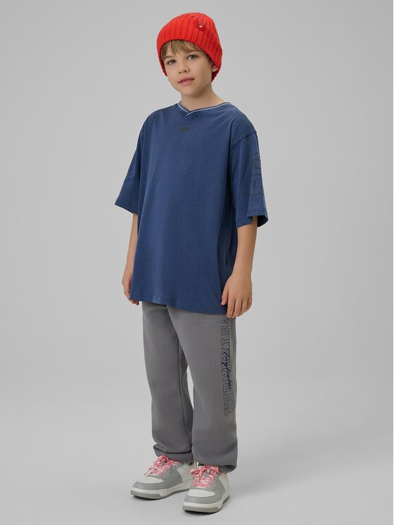 4F 4F T-Shirt 4FJRSS26TTSHM3467-31S Granatowy Loose Fit
