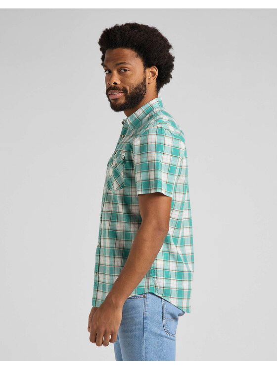 Lee Lee Camicia SS WESTERN SHIRT Verde Regular Fit