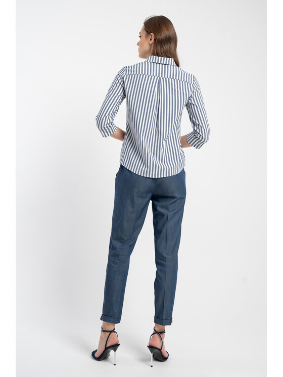 CLICK CLICK Bavlnené nohavice 30-418 Tmavomodrá Skinny Fit