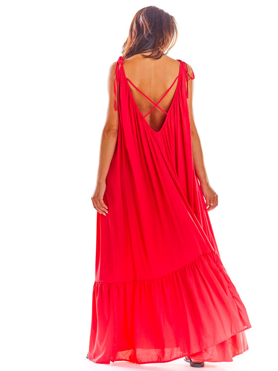Awama Awama Sukienka letnia A307 Fioletowy Basic Fit