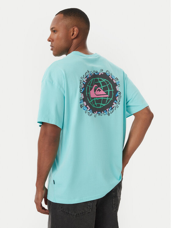 Quiksilver Quiksilver T-Shirt Global Heat EQYZT08021 Turkusowy Regular Fit