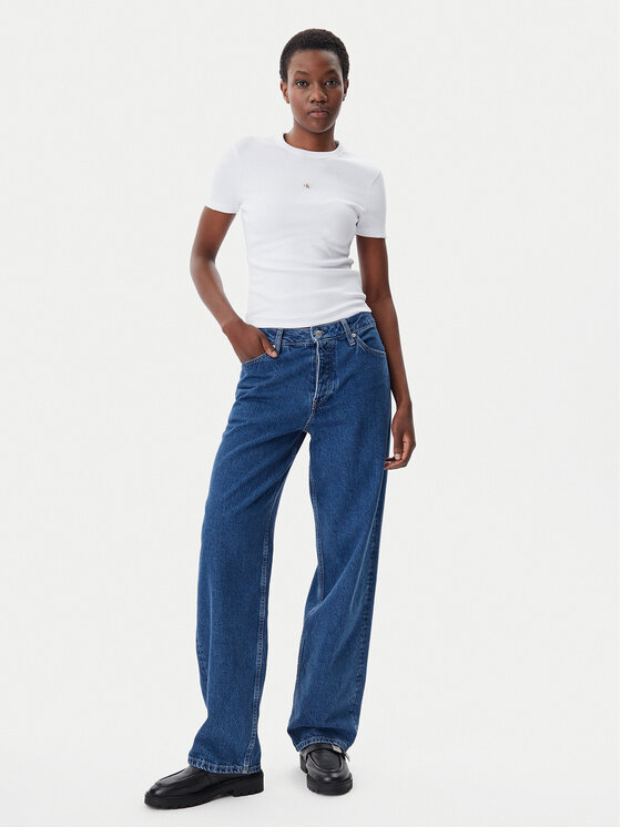 Calvin Klein Jeans Calvin Klein Jeans Póló J20J225245 Fehér Slim Fit