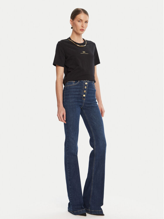 Elisabetta Franchi Elisabetta Franchi Marškinėliai MA-028-56E2-V240 Juoda Regular Fit
