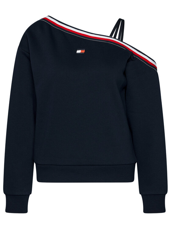 one shoulder crew neck tommy