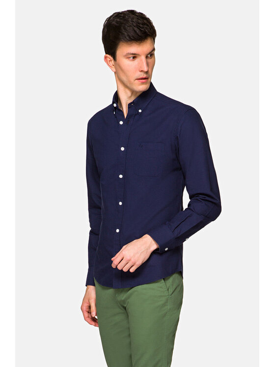 Lancerto Lancerto Koszula Louise KO073121000012 Granatowy Slim Fit