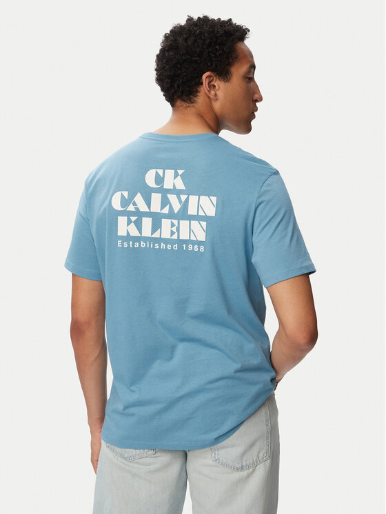 Calvin Klein Jeans Tricou Resort Graphic LV04RG802G Albastru Regular Fit