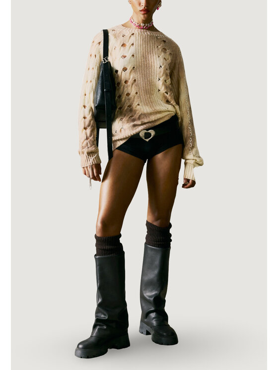 Desigual Desigual Πουλόβερ REPRIS_JERS_DUNKELD Μπεζ Casual Fit