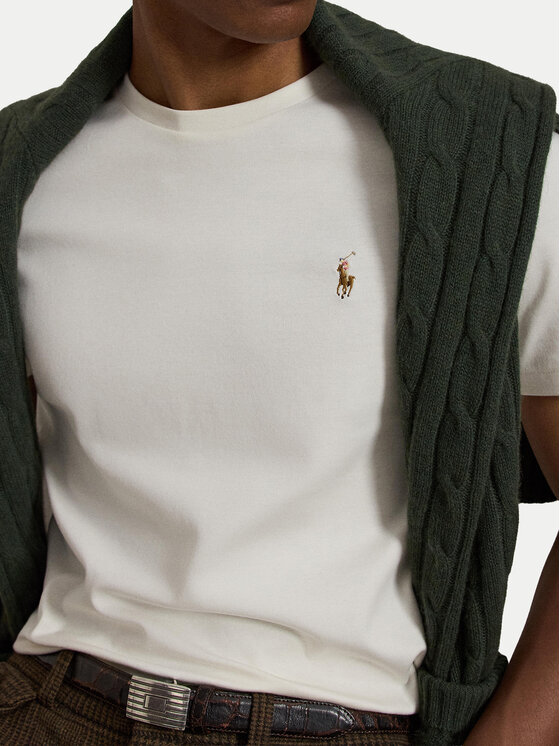 Polo Ralph Lauren Polo Ralph Lauren T-krekls 710740727094 Écru Custom Slim Fit