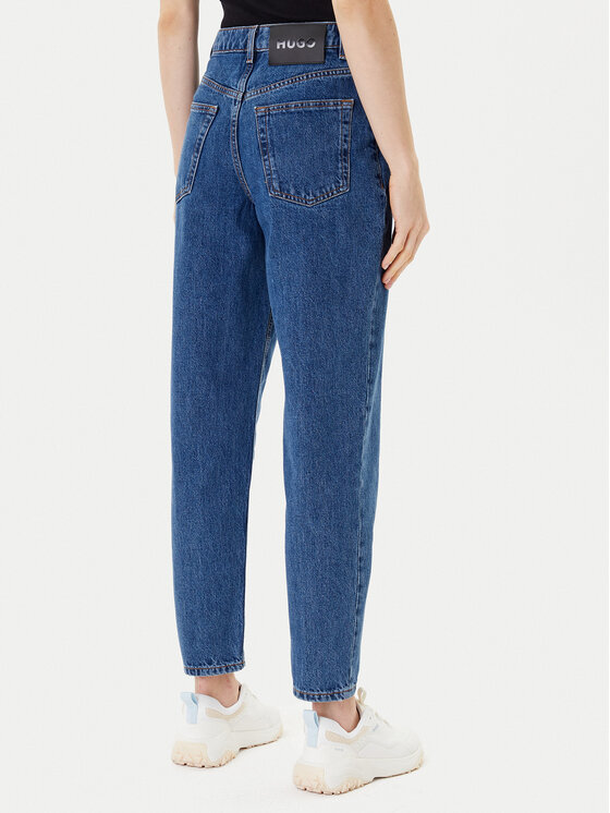 HUGO HUGO Jeans hlače Garlene 50542462 Modra Mom Fit