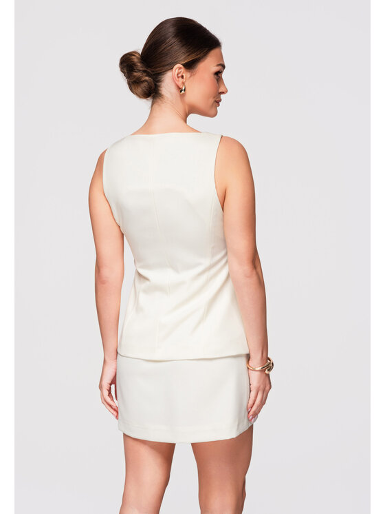 Ombre Ombre Sukienka wieczorowa LA-OM-DLR300 Kremowy Slim Fit