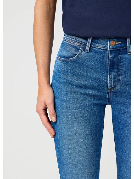 Wrangler Wrangler Jeansy SKINNY HIGH Niebieski Skinny Fit