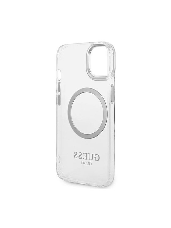 Guess Guess Etui na telefon Outline Magsafe Srebrny