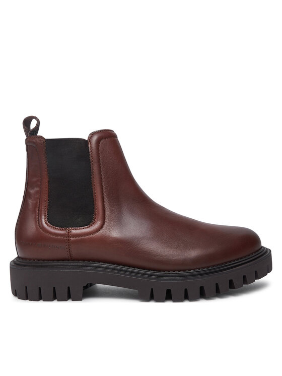 Tommy Hilfiger Tommy Hilfiger Боти тип челси Casual Hilfiger Chunky Lth Chels FM0FM05197 Кафяв