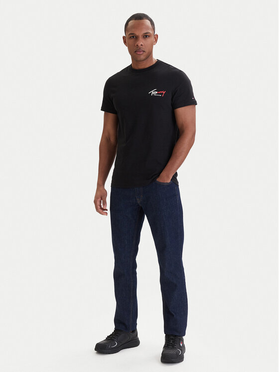 Tommy Jeans Tommy Jeans Tricou DM0DM22538 Negru Slim Fit