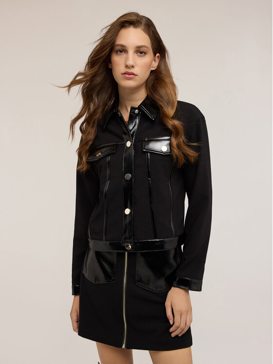 Motivi Motivi Cappotto R185Q001074N033 Nero Regular Fit