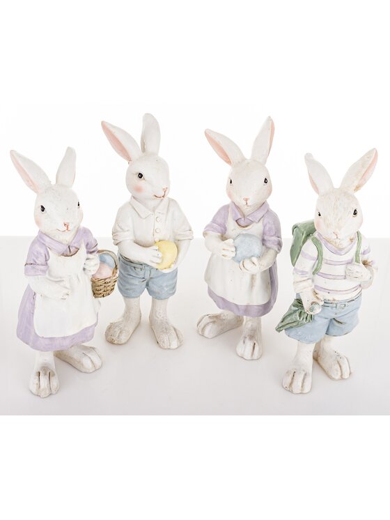 MIAhome MIAhome Figurka 4 młode króliki 21x8x7 cm PAFFUTO Kolorowy