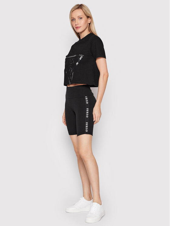 Guess Guess Pantaloni scurți ciclism V2YD12 KABR0 Negru Slim Fit