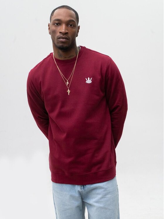 Jigga Wear Jigga Wear Bluza 73762 Bordowy Regular Fit